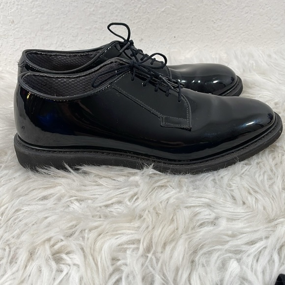 BATES LITES High Gloss Patent Leather Black Oxford Military Dress Shoes Size 8.5 - Picture 5 of 12
